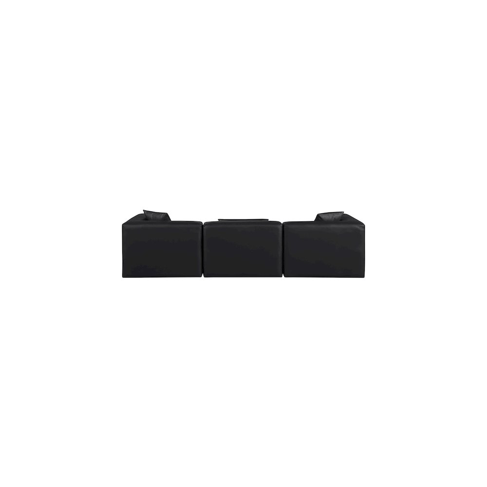 Cube Black Vegan Leather Modular Sofa. Picture 2