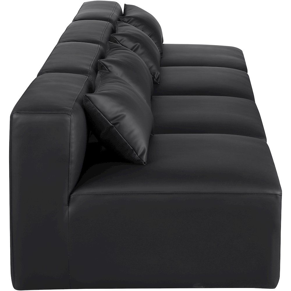 Cube Black Vegan Leather Modular Sofa. Picture 4