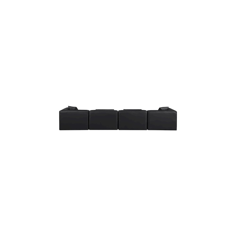 Cube Black Vegan Leather Modular Sofa. Picture 2