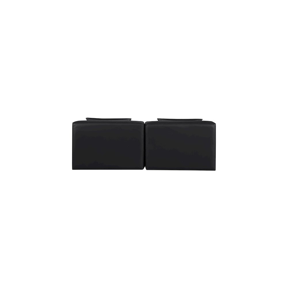 Cube Black Vegan Leather Modular Sofa. Picture 2