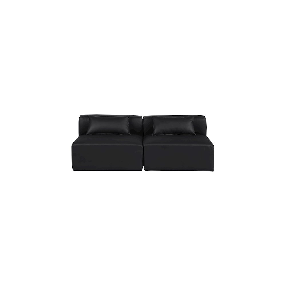 Cube Black Vegan Leather Modular Sofa. Picture 3