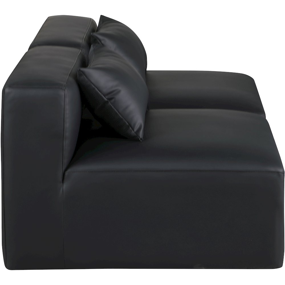 Cube Black Vegan Leather Modular Sofa. Picture 4