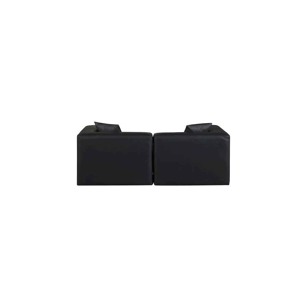 Cube Black Vegan Leather Modular Sofa. Picture 2