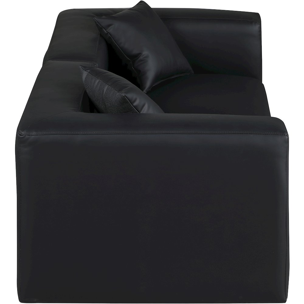 Cube Black Vegan Leather Modular Sofa. Picture 4