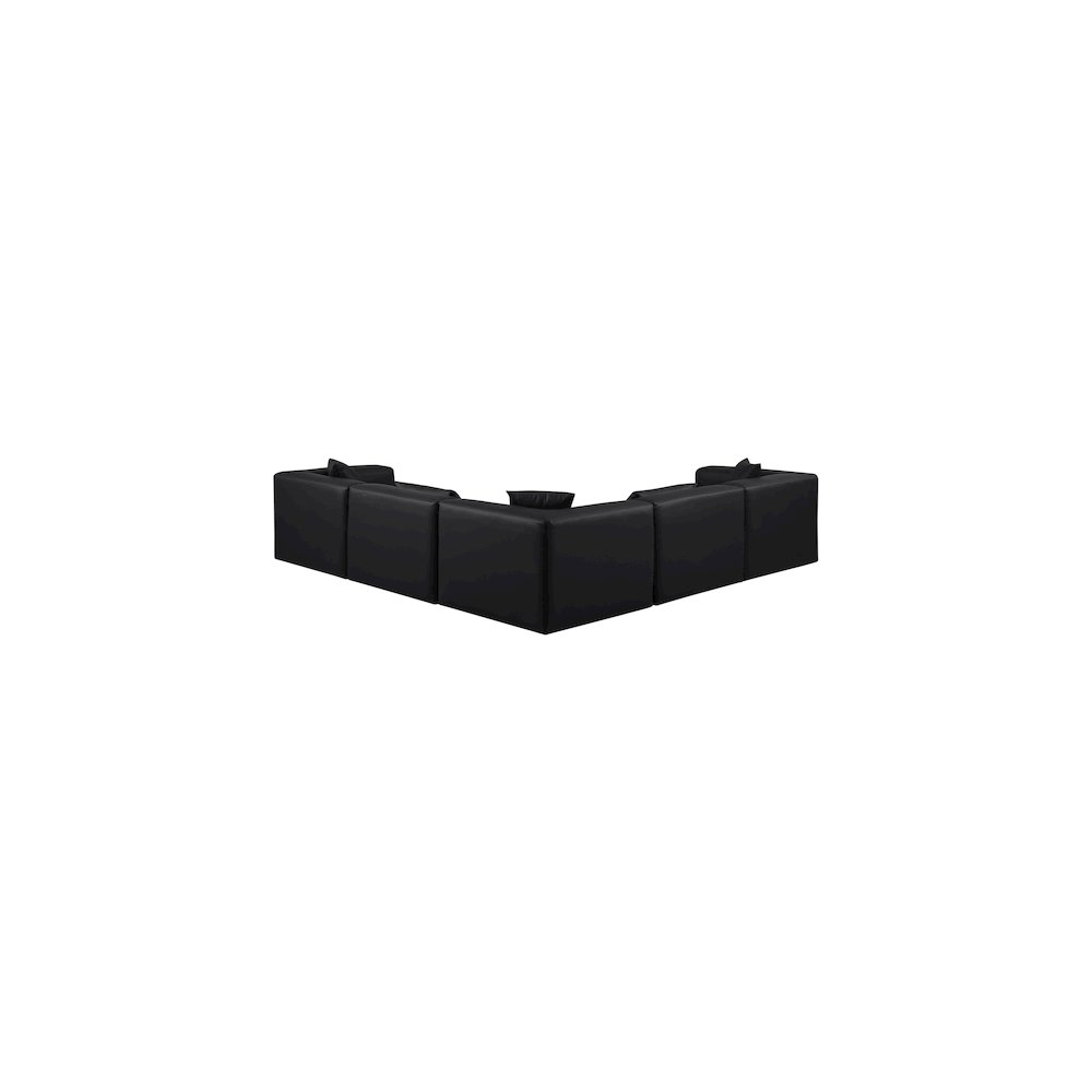 Cube Black Vegan Leather Modular Sectional. Picture 2