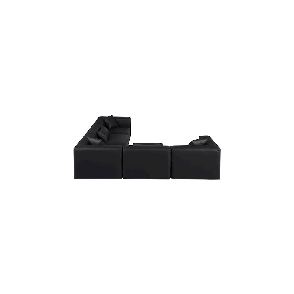 Cube Black Vegan Leather Modular Sectional. Picture 4