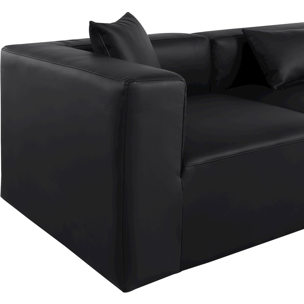 Cube Black Vegan Leather Modular Sectional. Picture 5