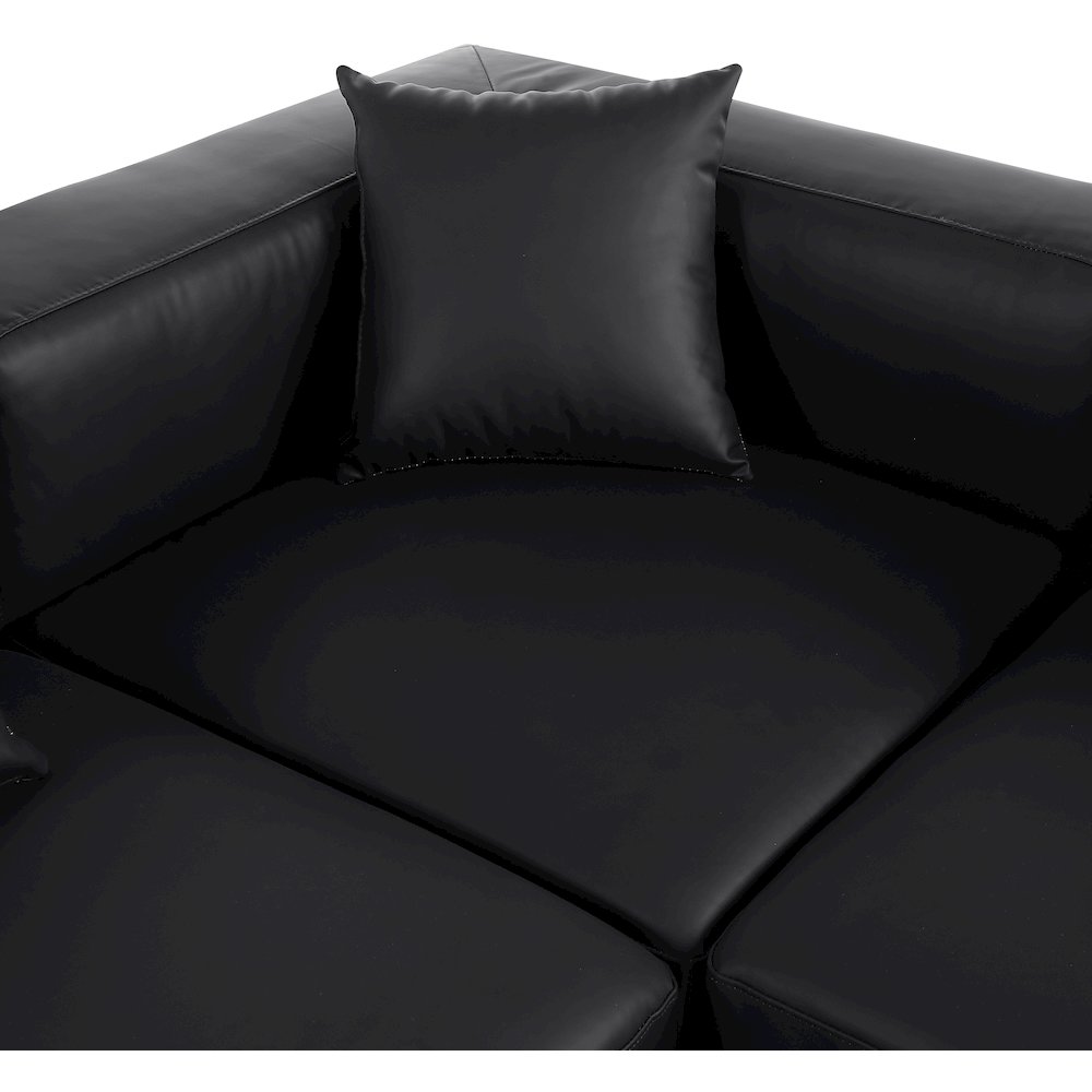 Cube Black Vegan Leather Modular Sectional. Picture 6