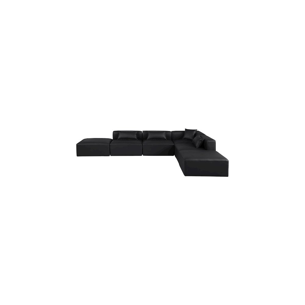 Cube Black Vegan Leather Modular Sectional. Picture 2
