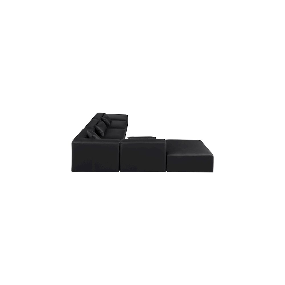 Cube Black Vegan Leather Modular Sectional. Picture 3