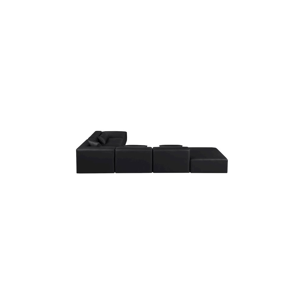 Cube Black Vegan Leather Modular Sectional. Picture 4