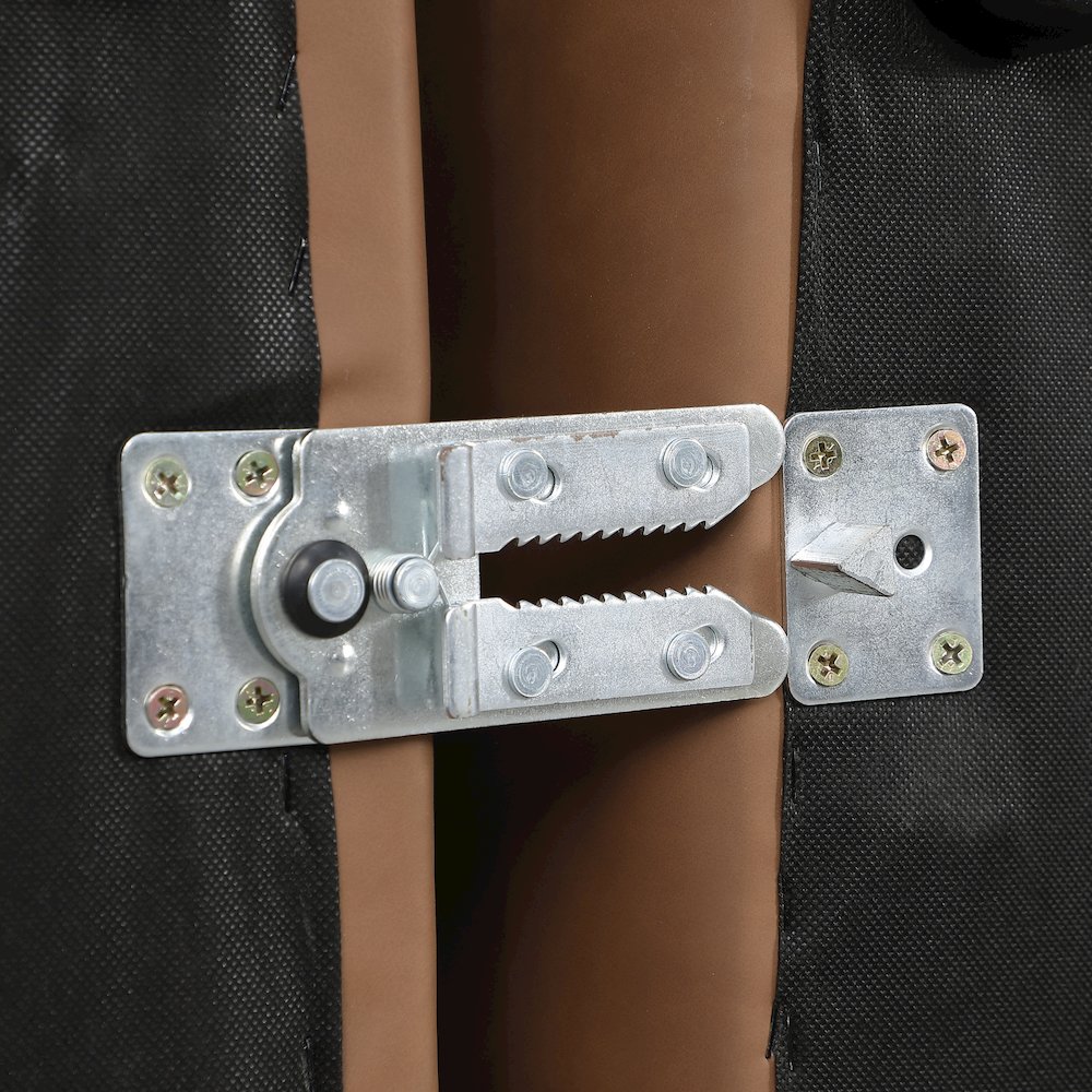 Cube Brown Vegan Leather Ottoman. Picture 3