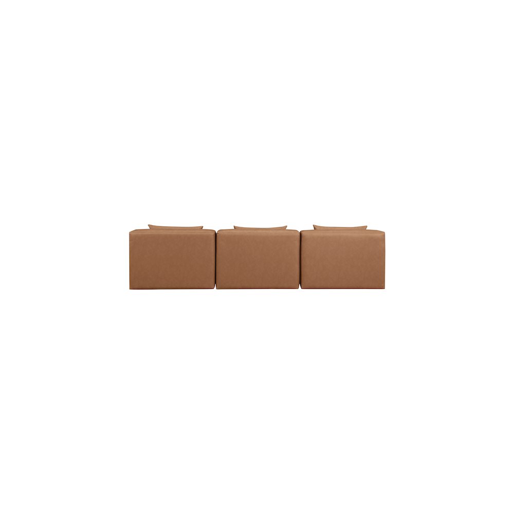 Cube Brown Vegan Leather Modular Sofa. Picture 2