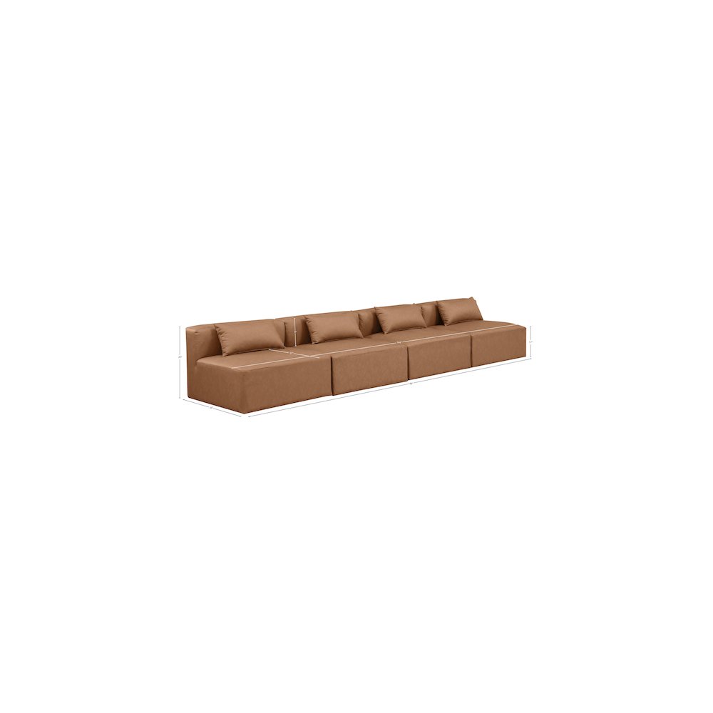 Cube Brown Vegan Leather Modular Sofa. Picture 6