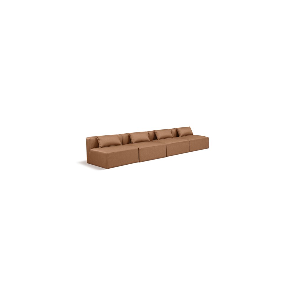 Cube Brown Vegan Leather Modular Sofa. Picture 1