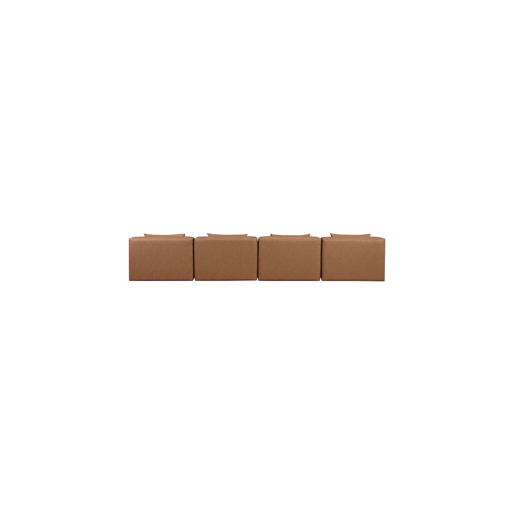 Cube Brown Vegan Leather Modular Sofa. Picture 2