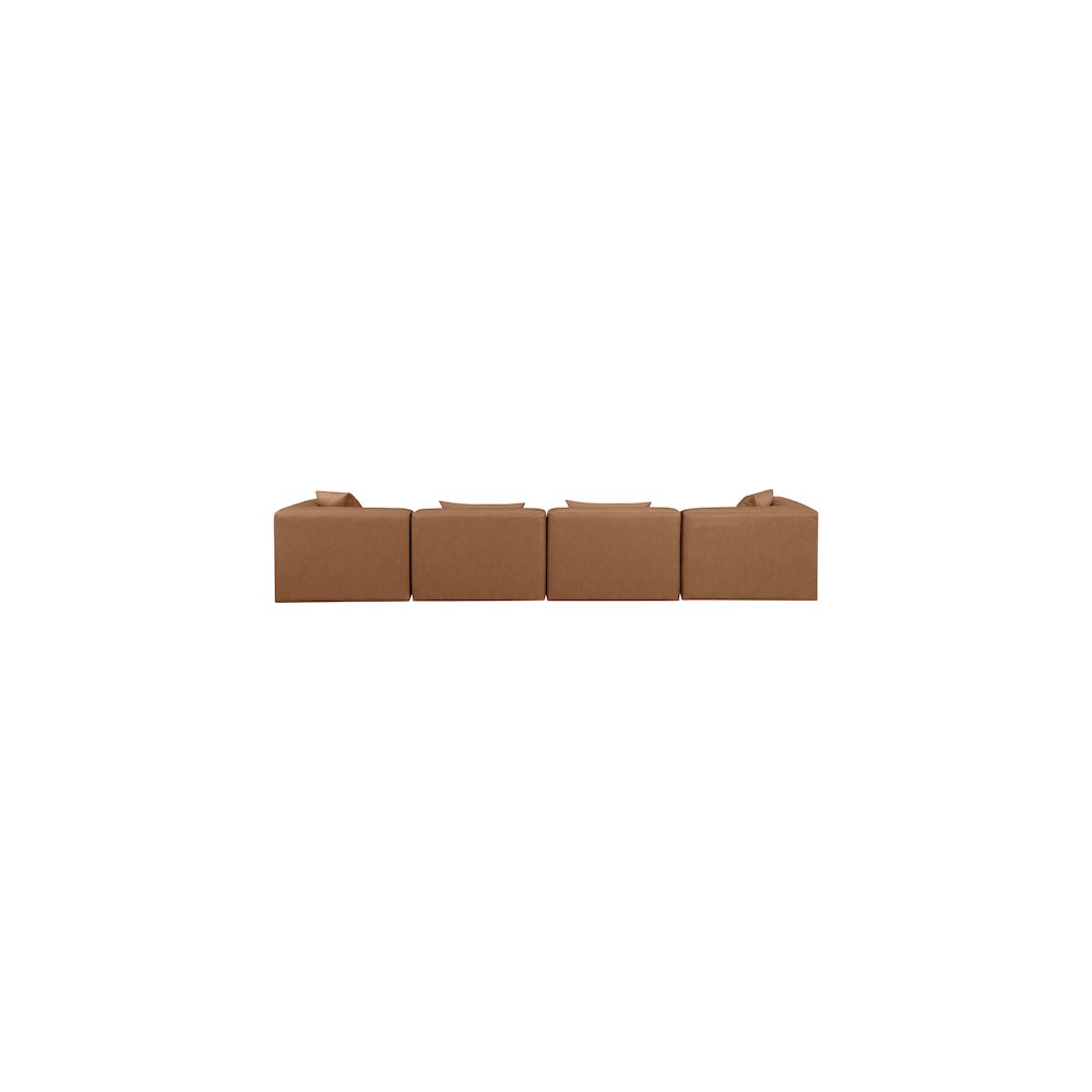 Cube Brown Vegan Leather Modular Sofa. Picture 2