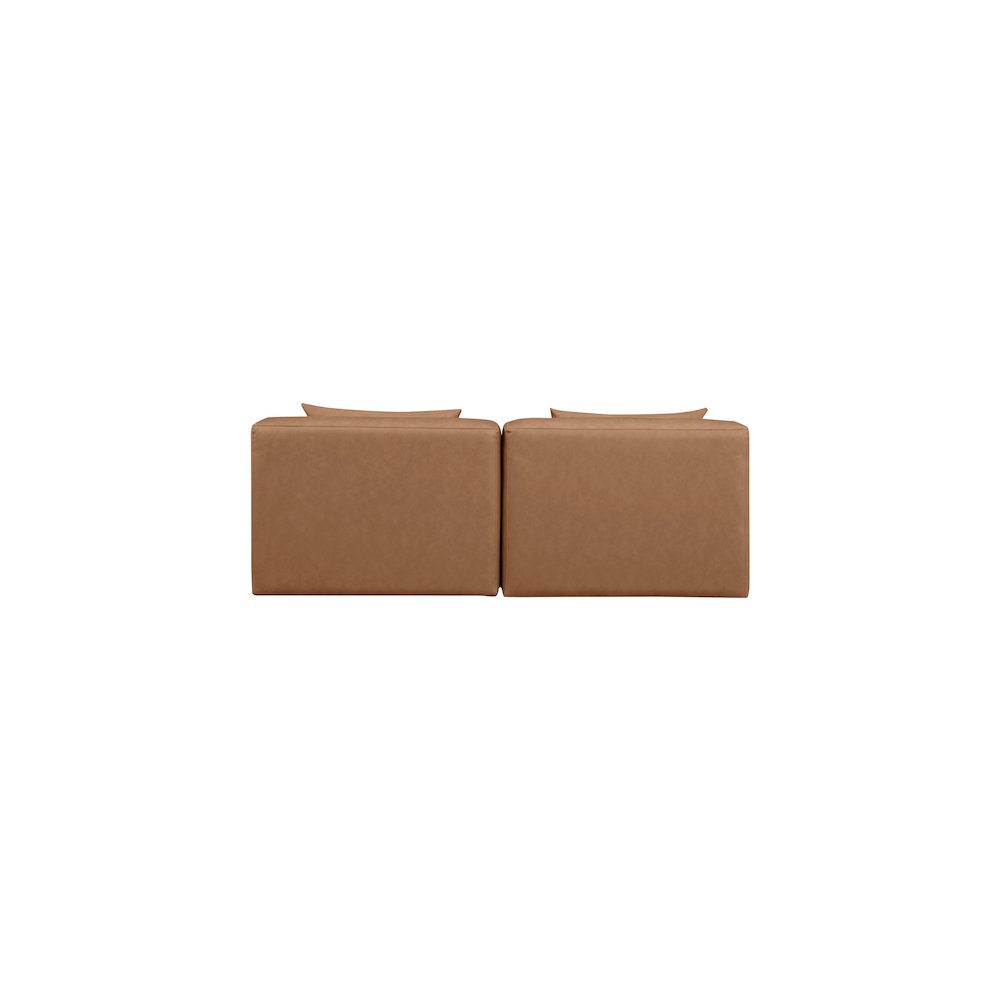 Cube Brown Vegan Leather Modular Sofa. Picture 2