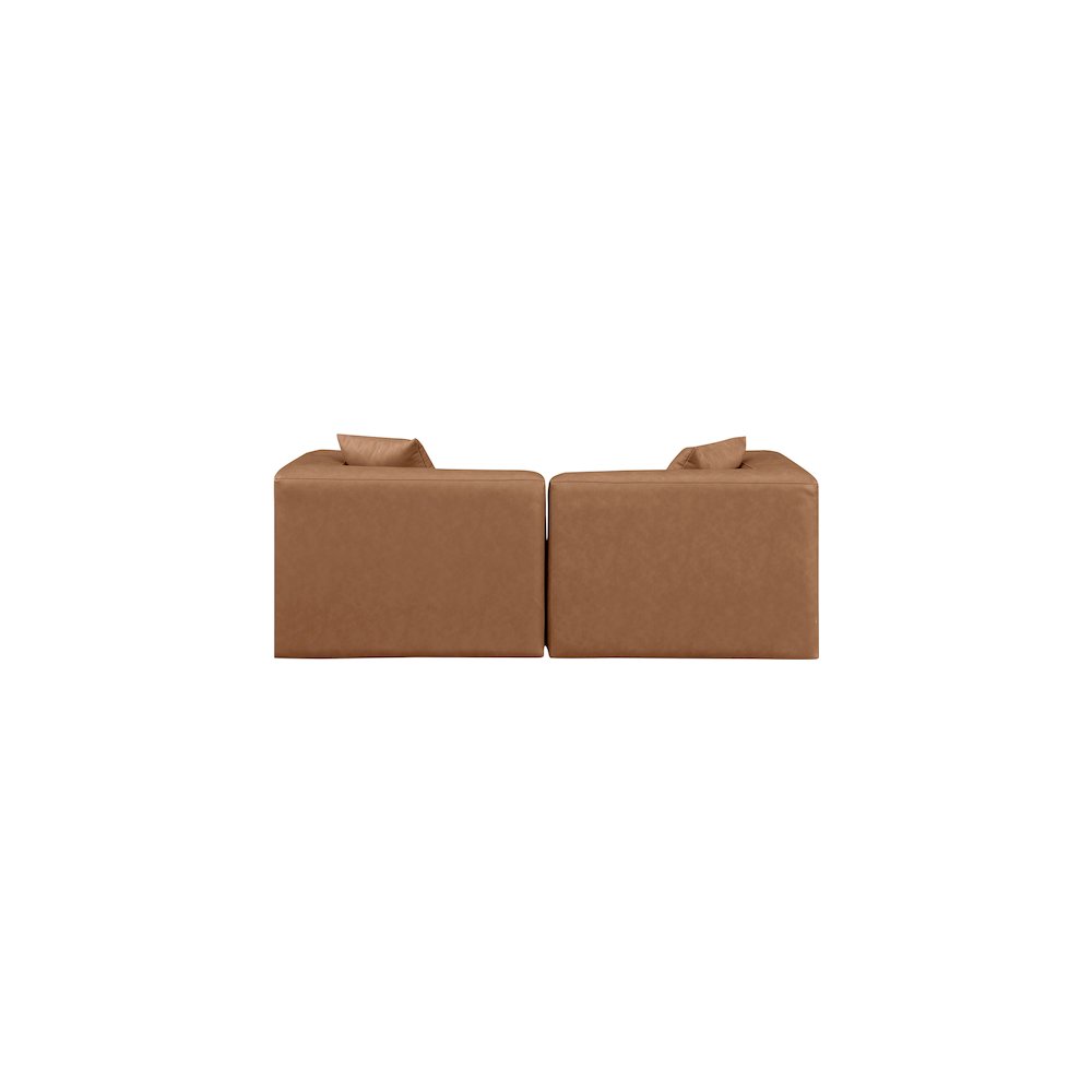Cube Brown Vegan Leather Modular Sofa. Picture 2