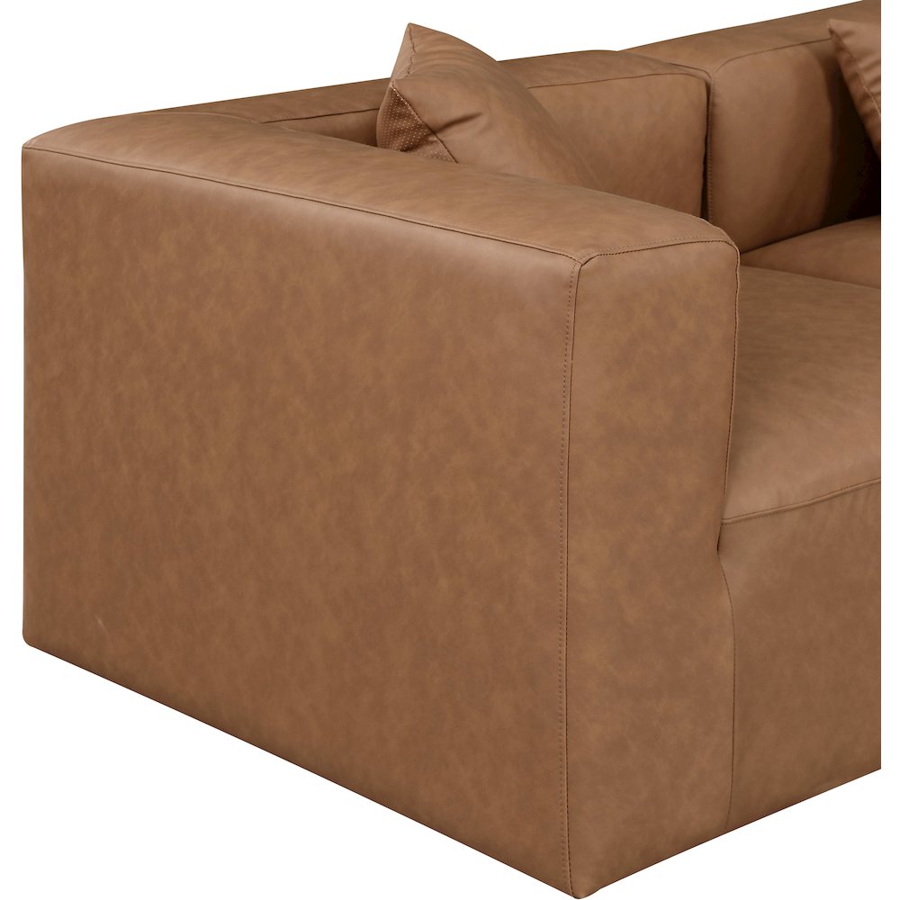 Cube Brown Vegan Leather Modular Sofa. Picture 5