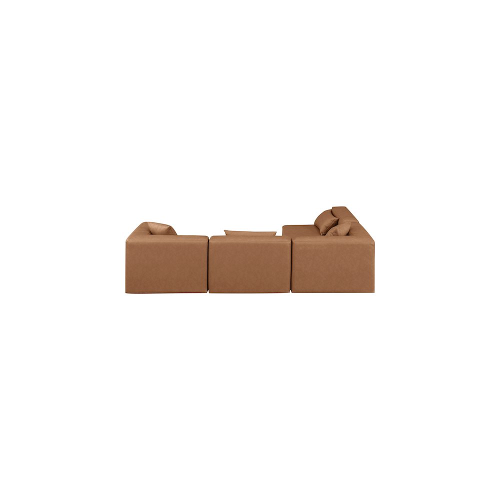 Cube Brown Vegan Leather Modular Sectional. Picture 3