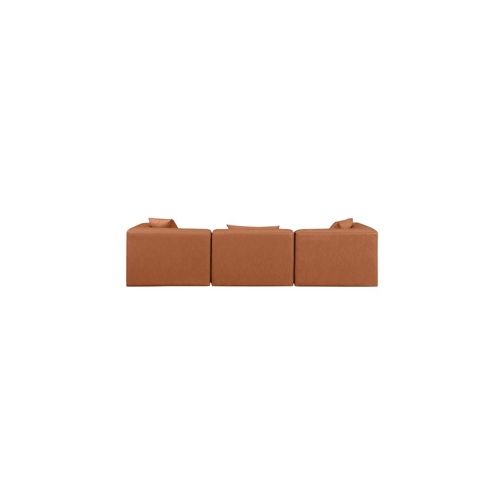 Cube Cognac Vegan Leather Modular Sofa. Picture 2
