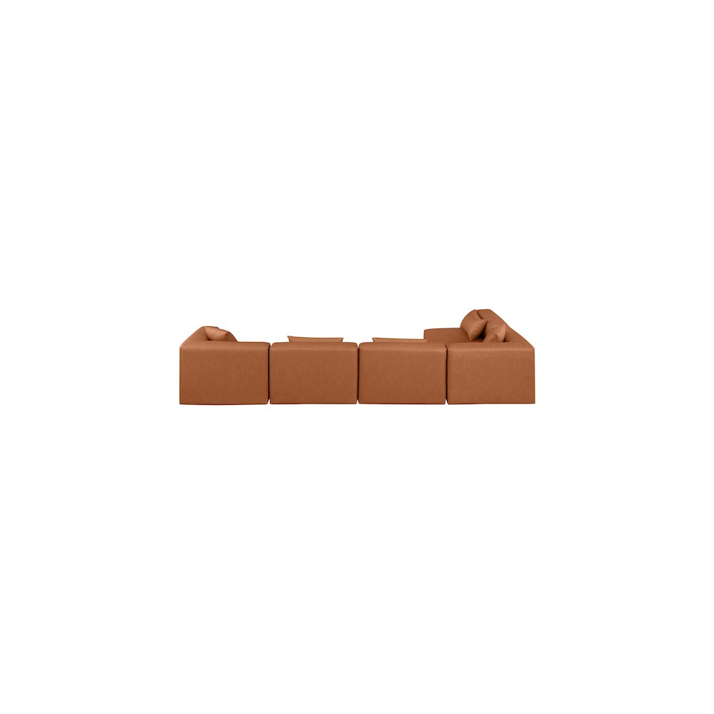 Cube Cognac Vegan Leather Modular Sectional. Picture 2