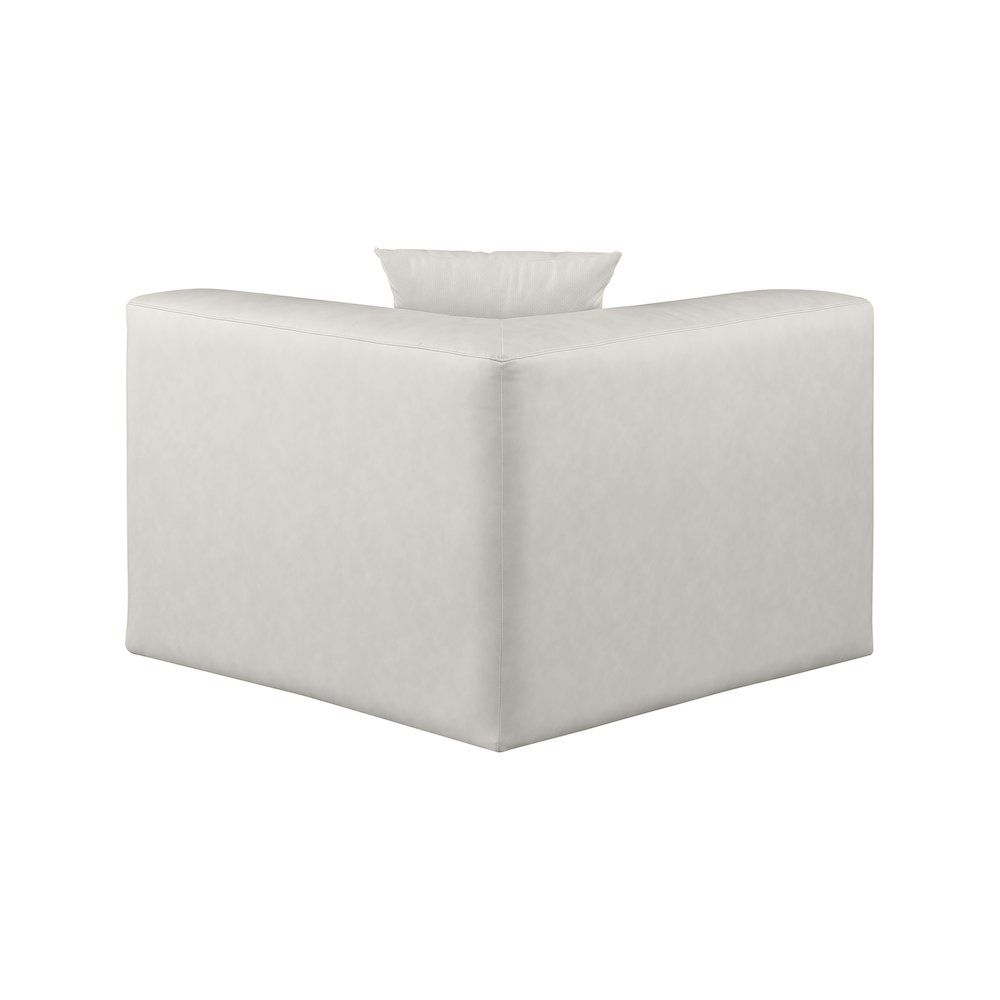 Cube Cream Vegan Leather Corner Chair. Picture 2