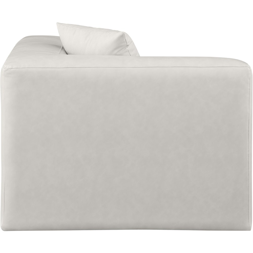 Cube Cream Vegan Leather Corner Chair. Picture 4