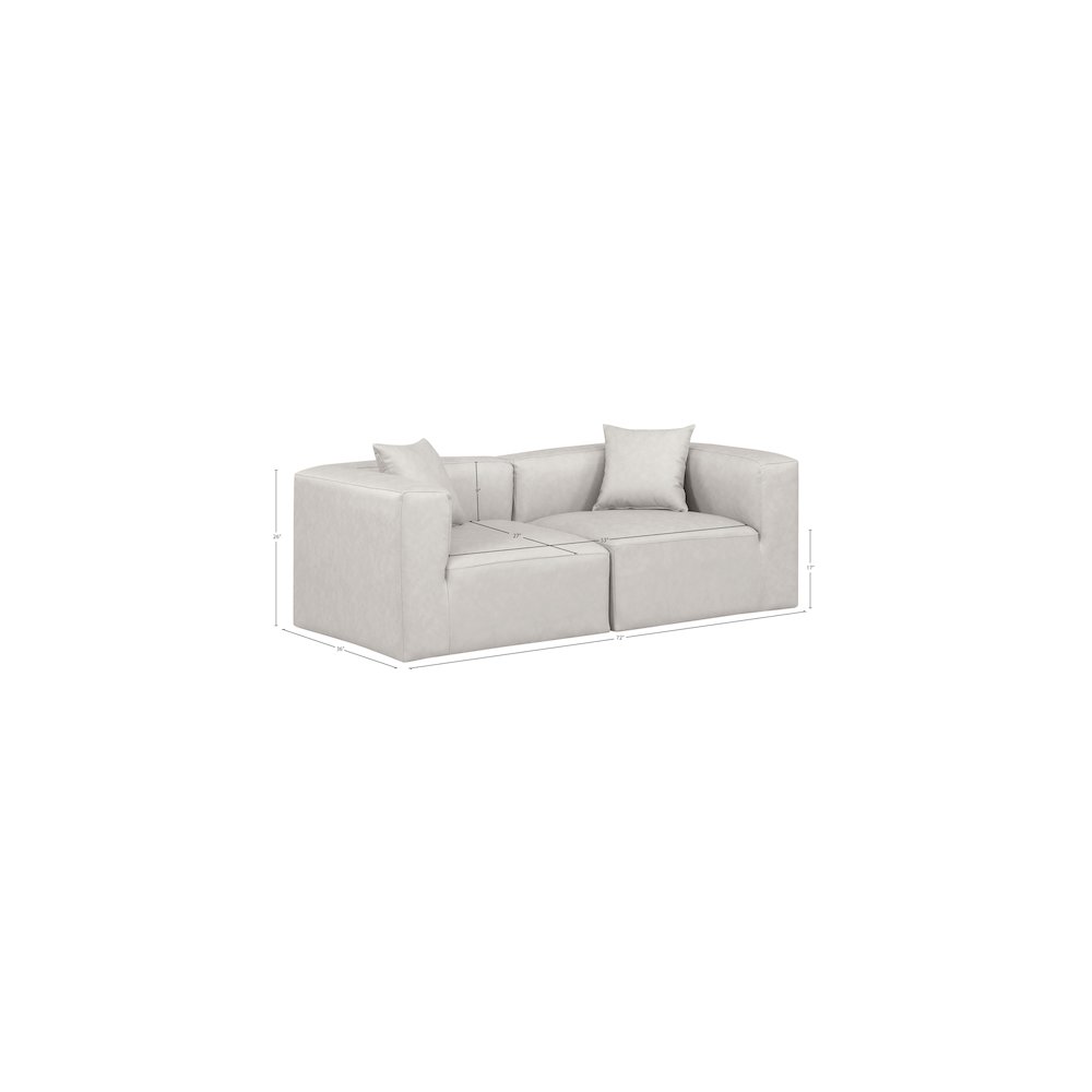 Cube Cream Vegan Leather Modular Sofa. Picture 7
