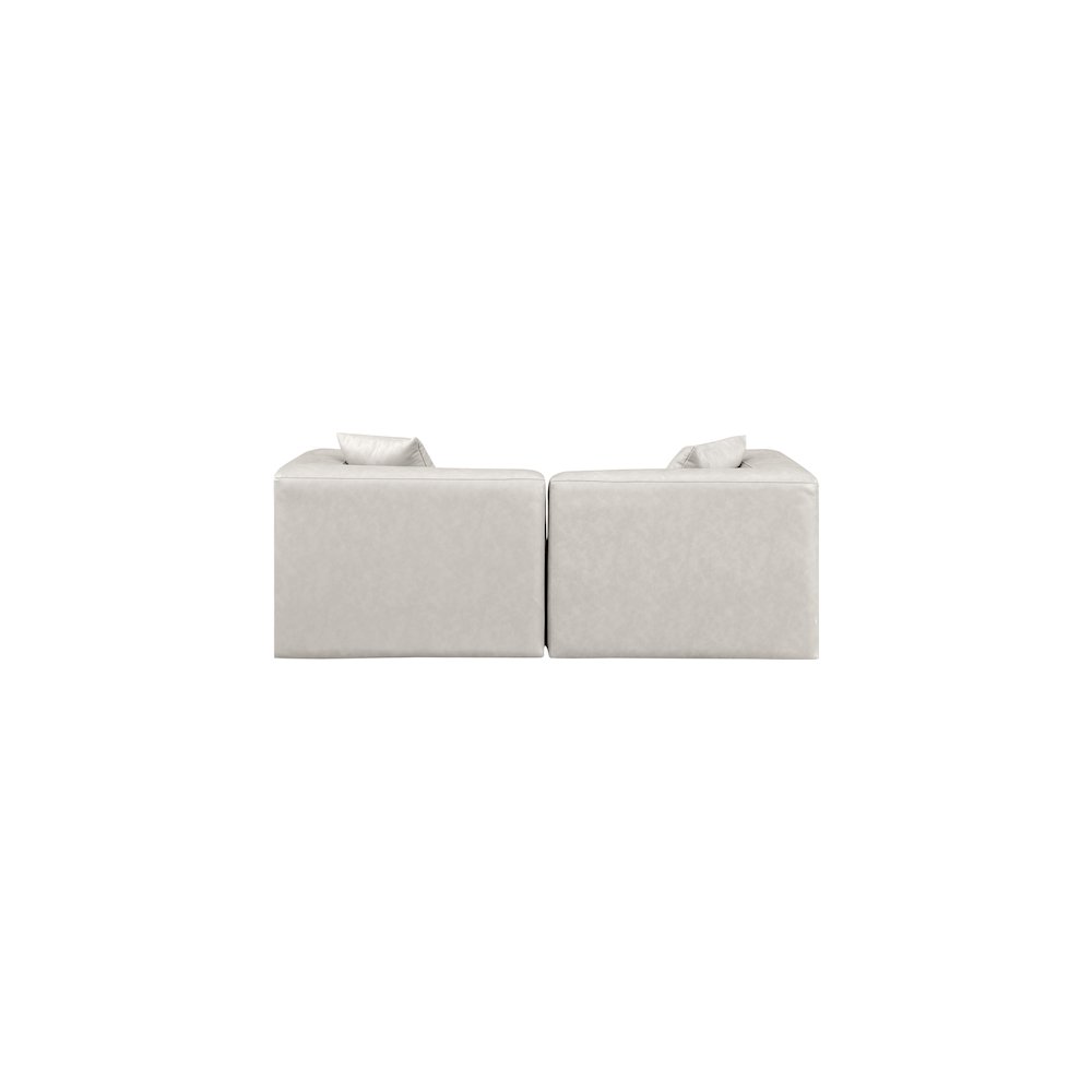 Cube Cream Vegan Leather Modular Sofa. Picture 2