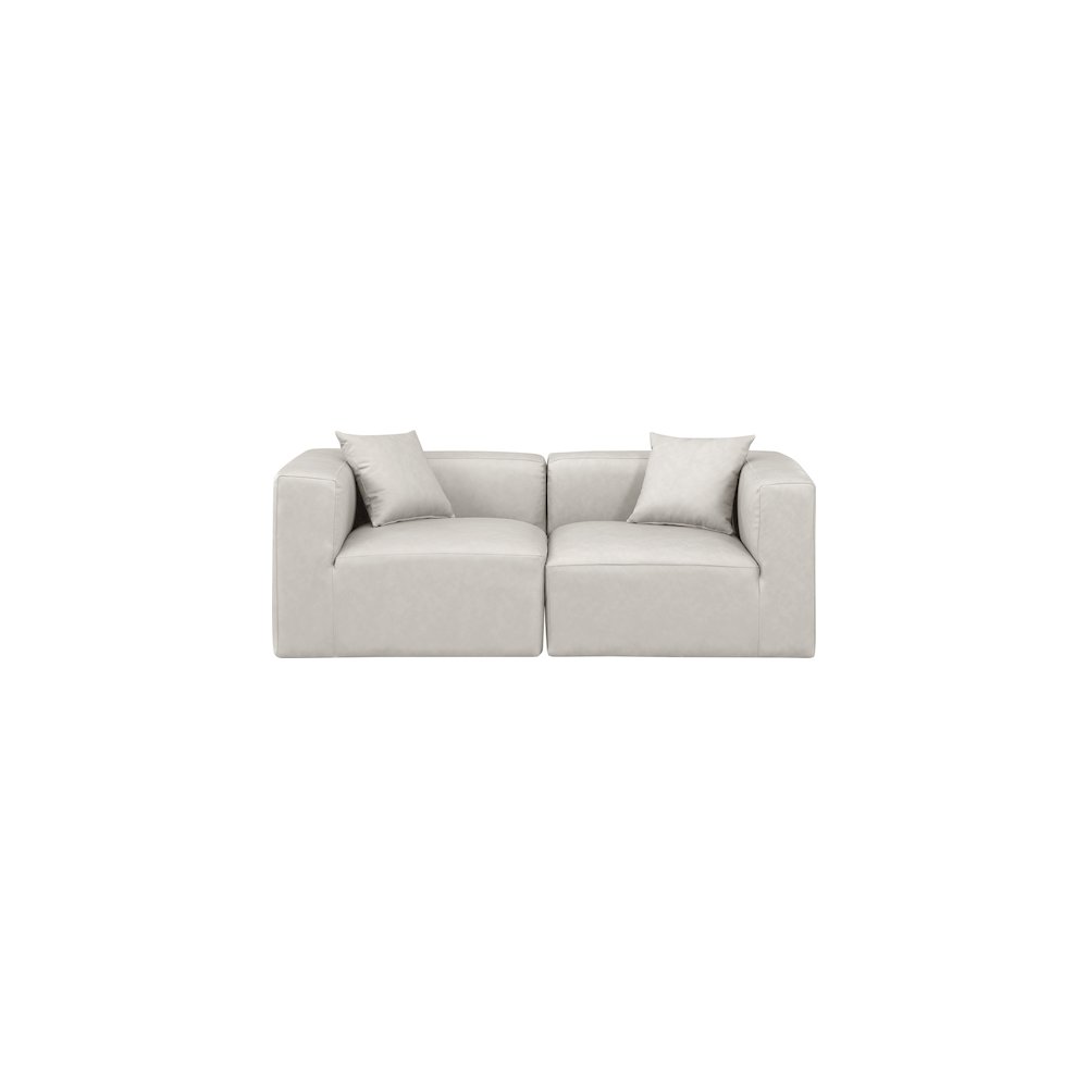 Cube Cream Vegan Leather Modular Sofa. Picture 3