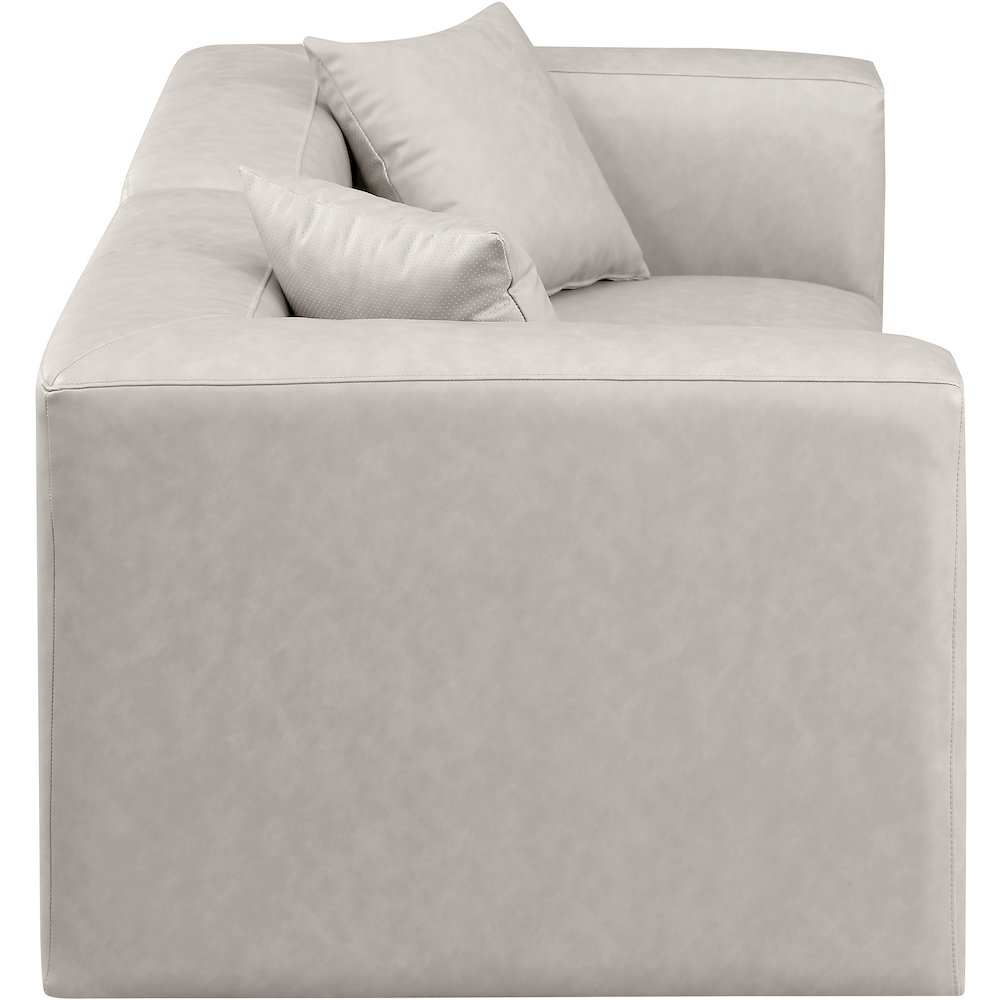 Cube Cream Vegan Leather Modular Sofa. Picture 4
