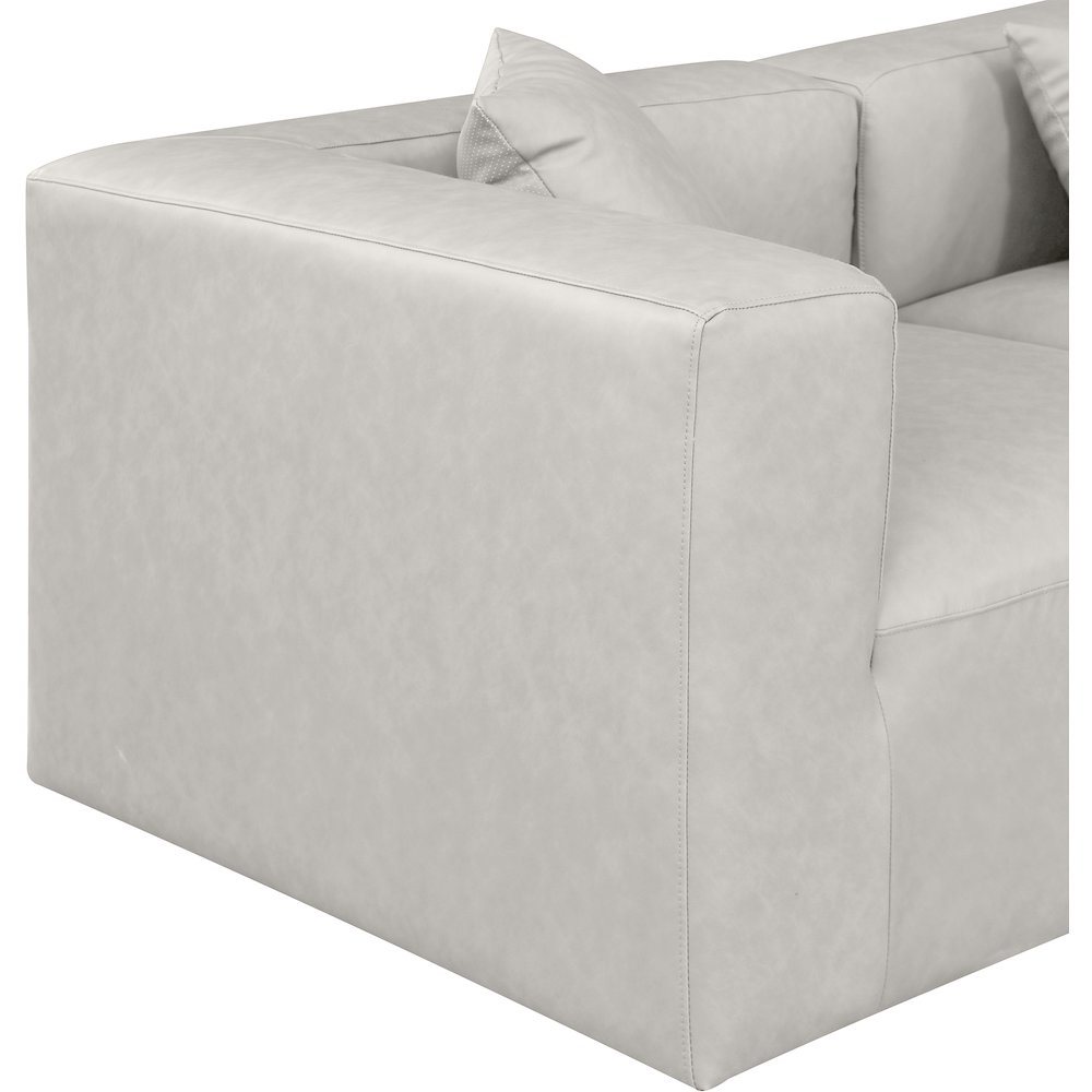 Cube Cream Vegan Leather Modular Sofa. Picture 5