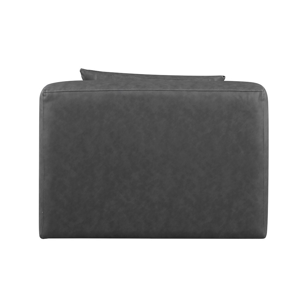 Cube Charcoal Grey Vegan Leather Armless Chair. Picture 2