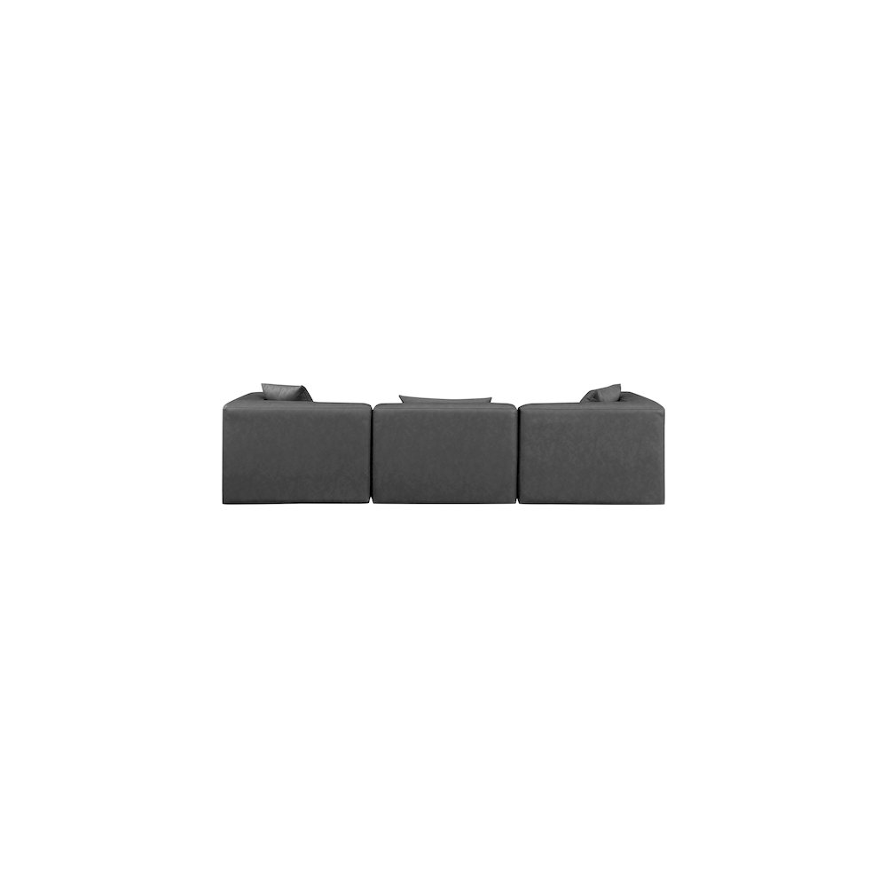 Cube Charcoal Grey Vegan Leather Modular Sofa. Picture 2