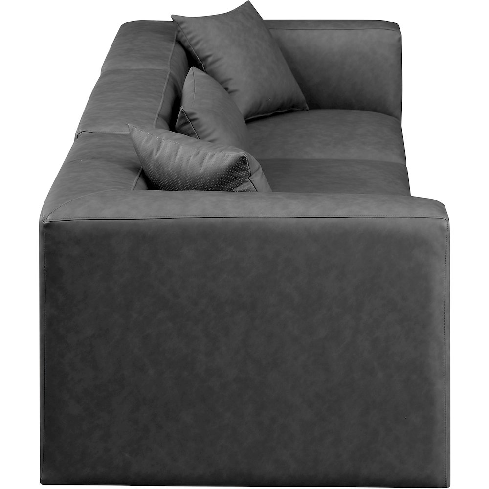 Cube Charcoal Grey Vegan Leather Modular Sofa. Picture 4