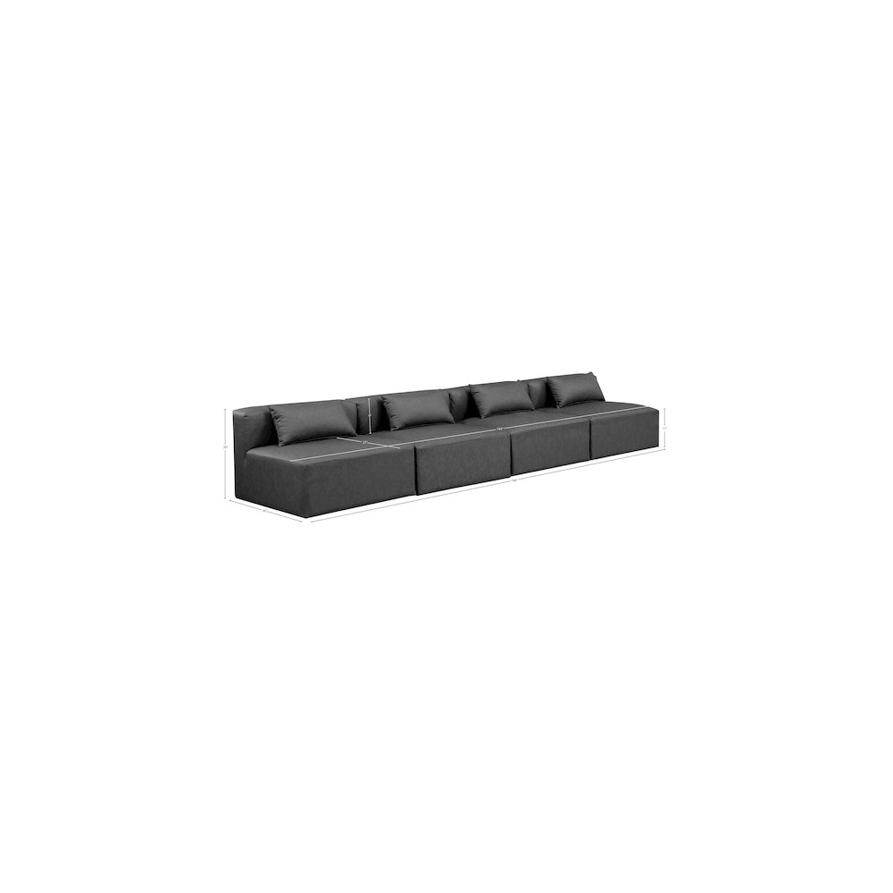 Cube Charcoal Grey Vegan Leather Modular Sofa. Picture 7