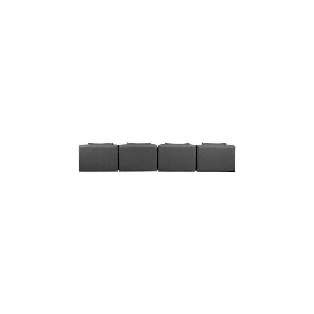 Cube Charcoal Grey Vegan Leather Modular Sofa. Picture 2