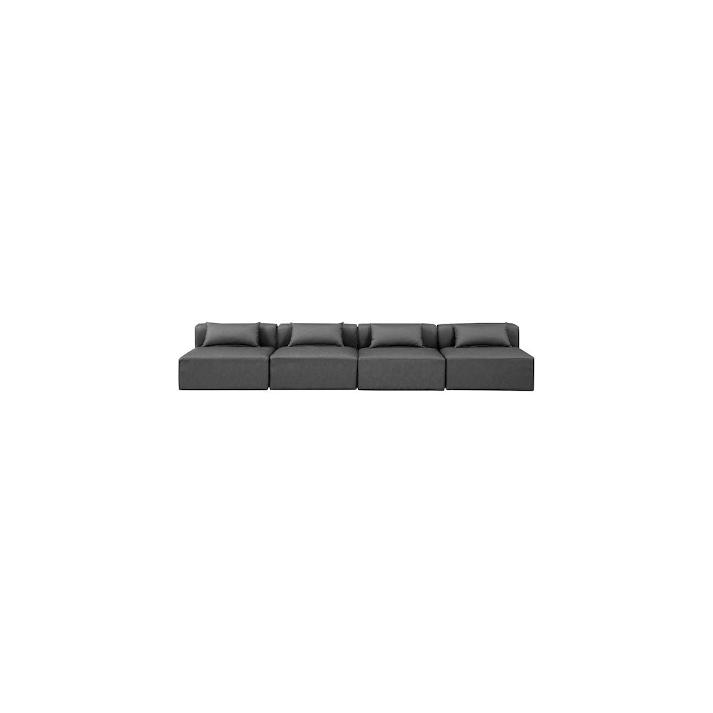 Cube Charcoal Grey Vegan Leather Modular Sofa. Picture 3