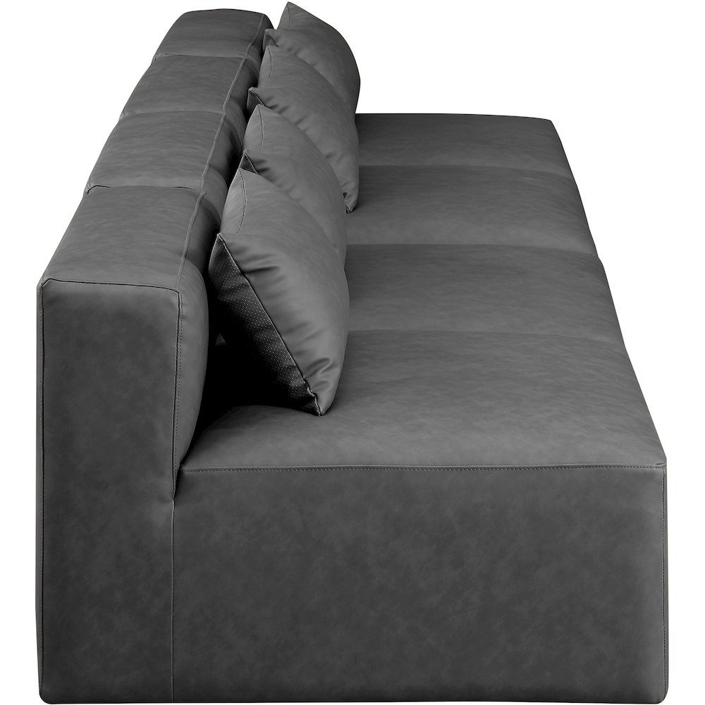 Cube Charcoal Grey Vegan Leather Modular Sofa. Picture 4