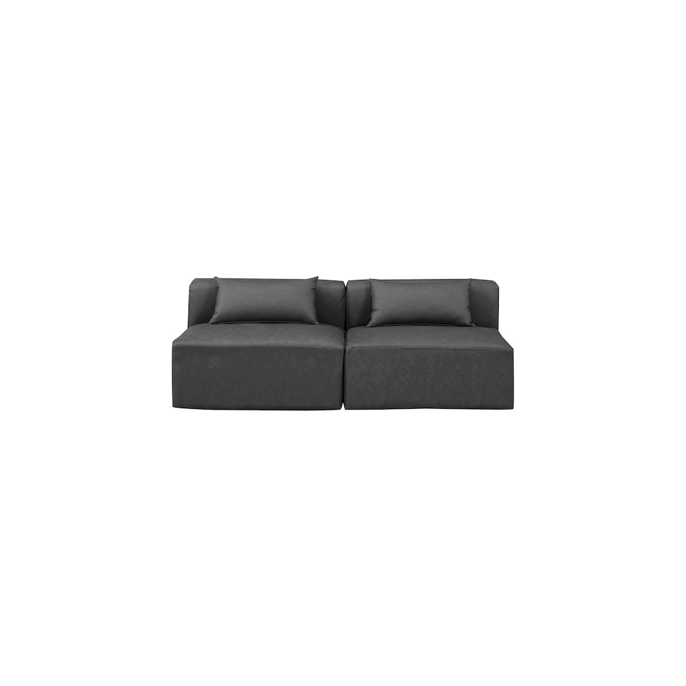 Cube Charcoal Grey Vegan Leather Modular Sofa. Picture 3