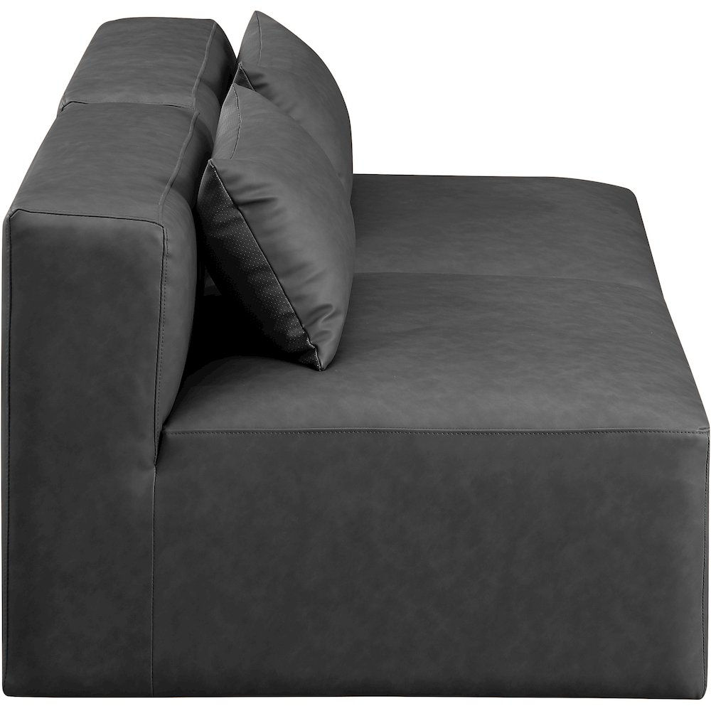 Cube Charcoal Grey Vegan Leather Modular Sofa. Picture 4