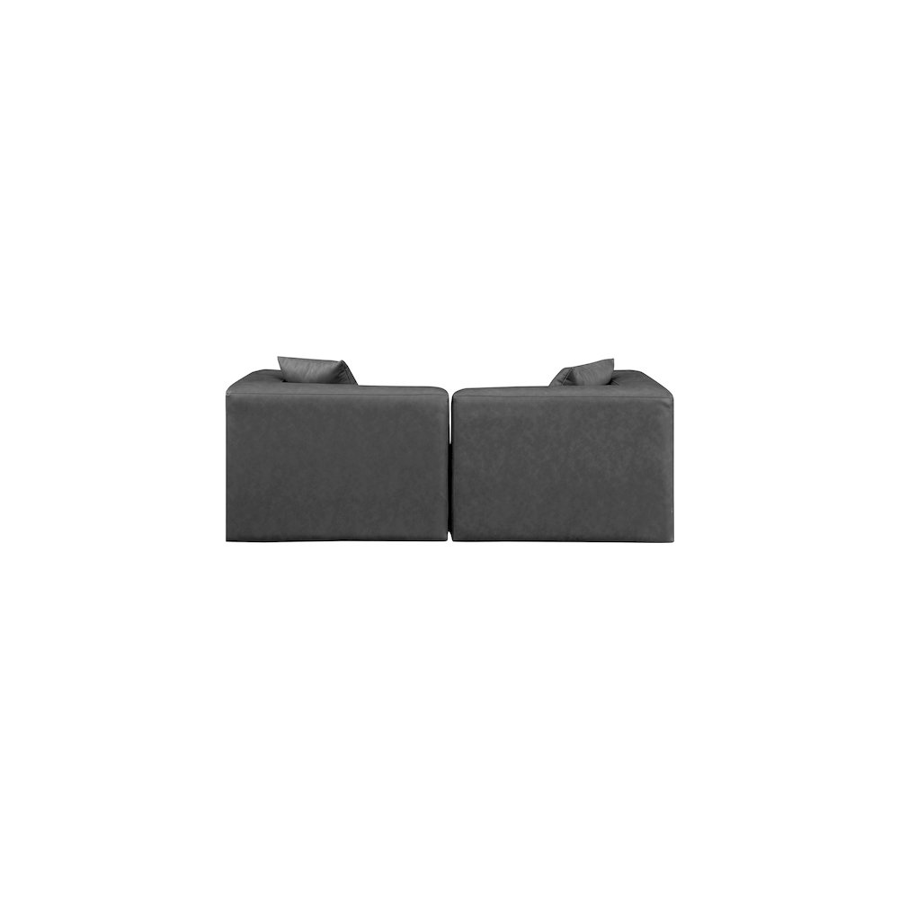 Cube Charcoal Grey Vegan Leather Modular Sofa. Picture 2