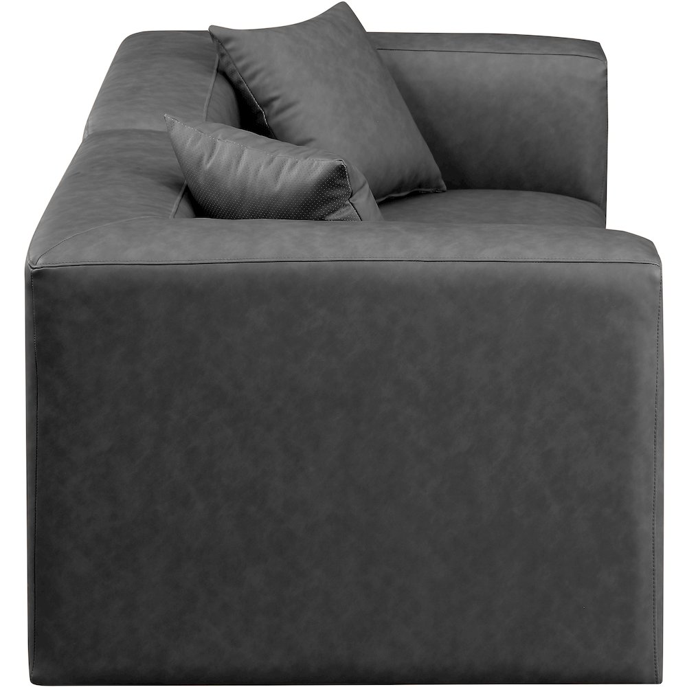 Cube Charcoal Grey Vegan Leather Modular Sofa. Picture 4