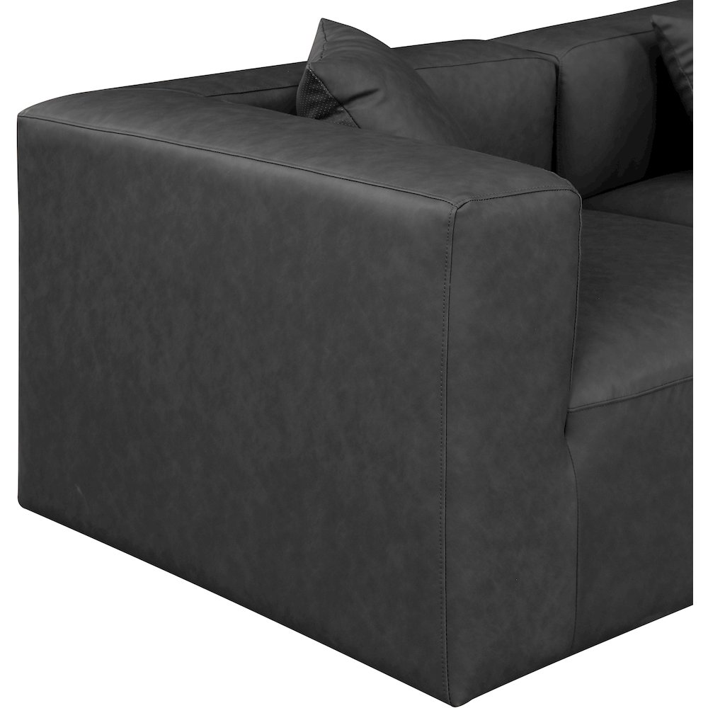 Cube Charcoal Grey Vegan Leather Modular Sofa. Picture 5