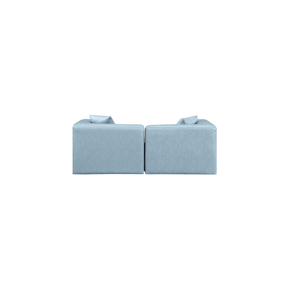 Cube Light Blue Vegan Leather Modular Sofa. Picture 2