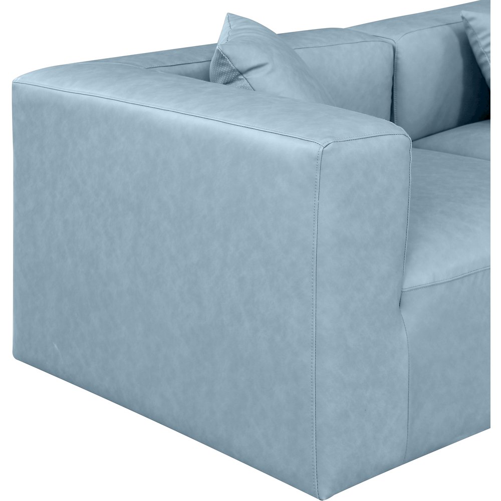 Cube Light Blue Vegan Leather Modular Sofa. Picture 5