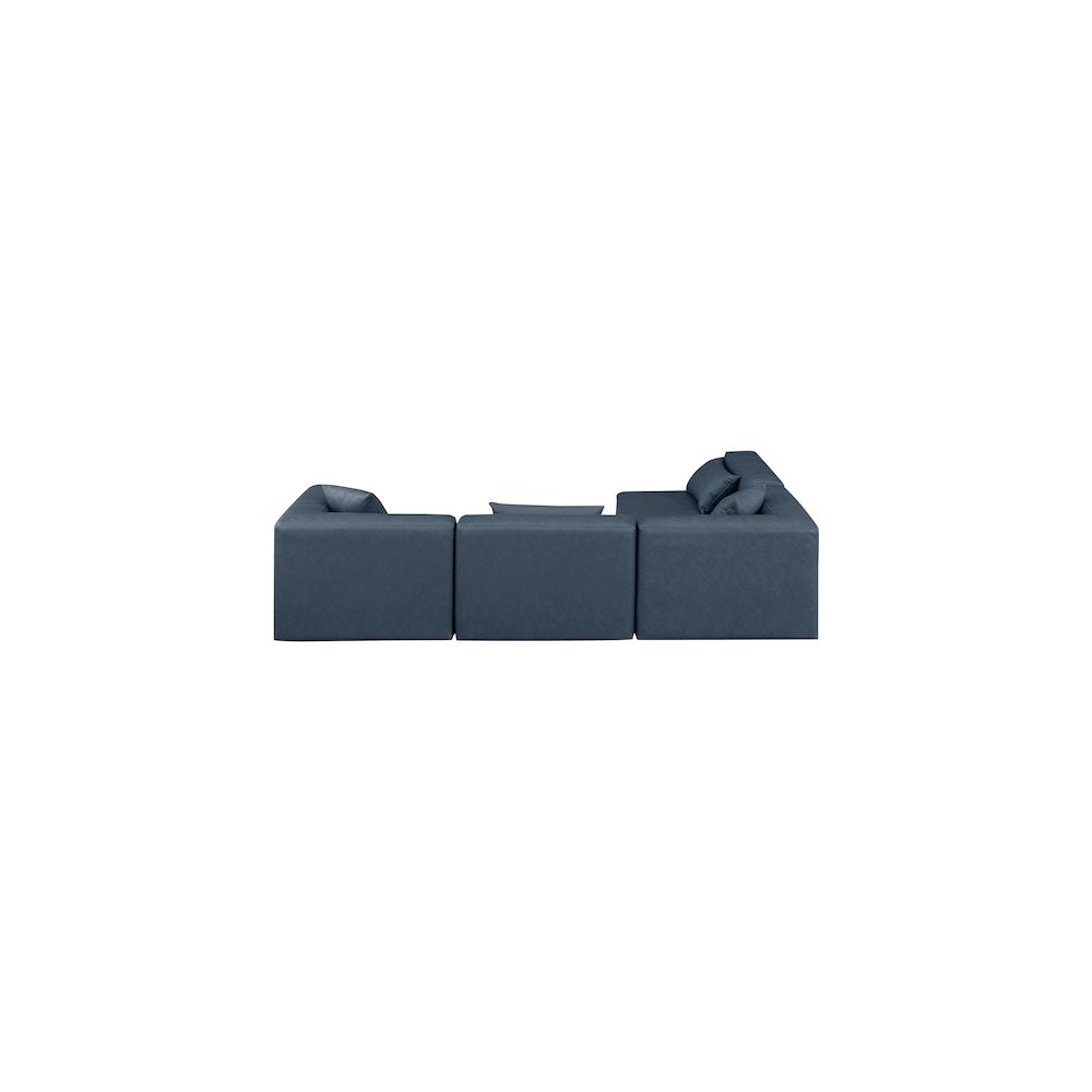Cube Navy Blue Vegan Leather Modular Sectional. Picture 2