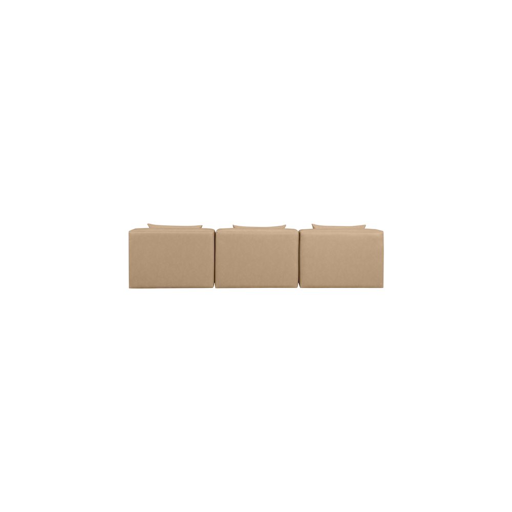 Cube Tan Vegan Leather Modular Sofa. Picture 2